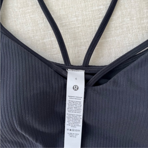 Lululemon • Black Align Strappy Ribbed Tank Top Size 6 - Picture 3 of 3